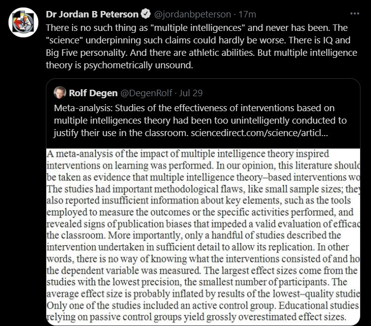Jordan Peterson Multiple Intelligences Jordan Peterson Multiple Intelligences