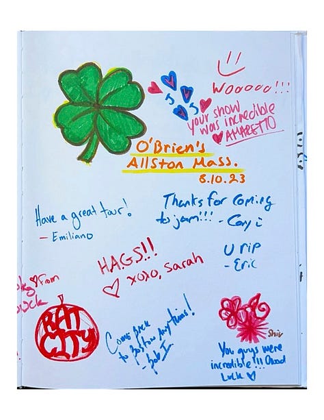 Selected images from Gooseberry's tour yearbook