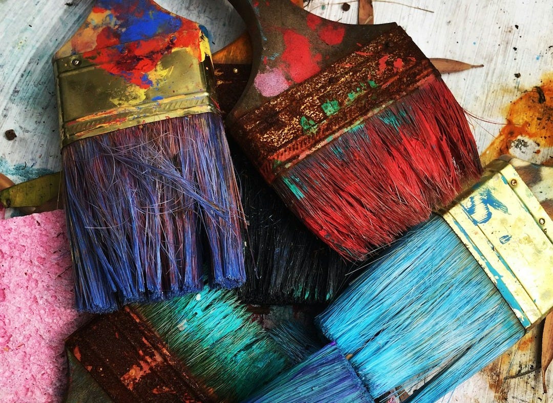 assorted-color paintbrushes