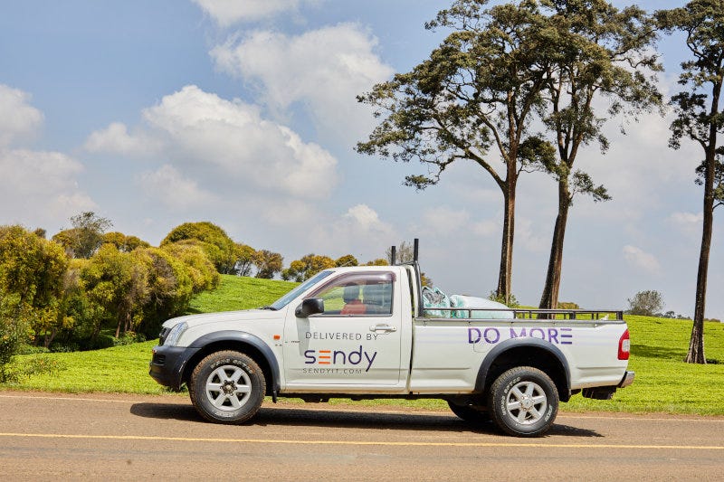 Sendy users can choose to deliver their goods via motorcycle, pick-up, van or truck. Sendy users can choose to deliver their goods via motorcycle, pick-up, van or truck.