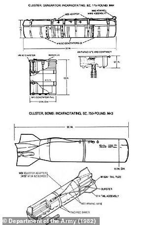 During the 1960s, the US military developed a cluster bomb to deploy hallucination-inducing gases During the 1960s, the US military developed a cluster bomb to deploy hallucination-inducing gases