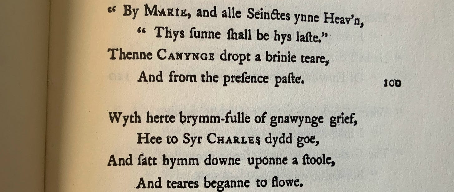 Example of Chatterton's writing