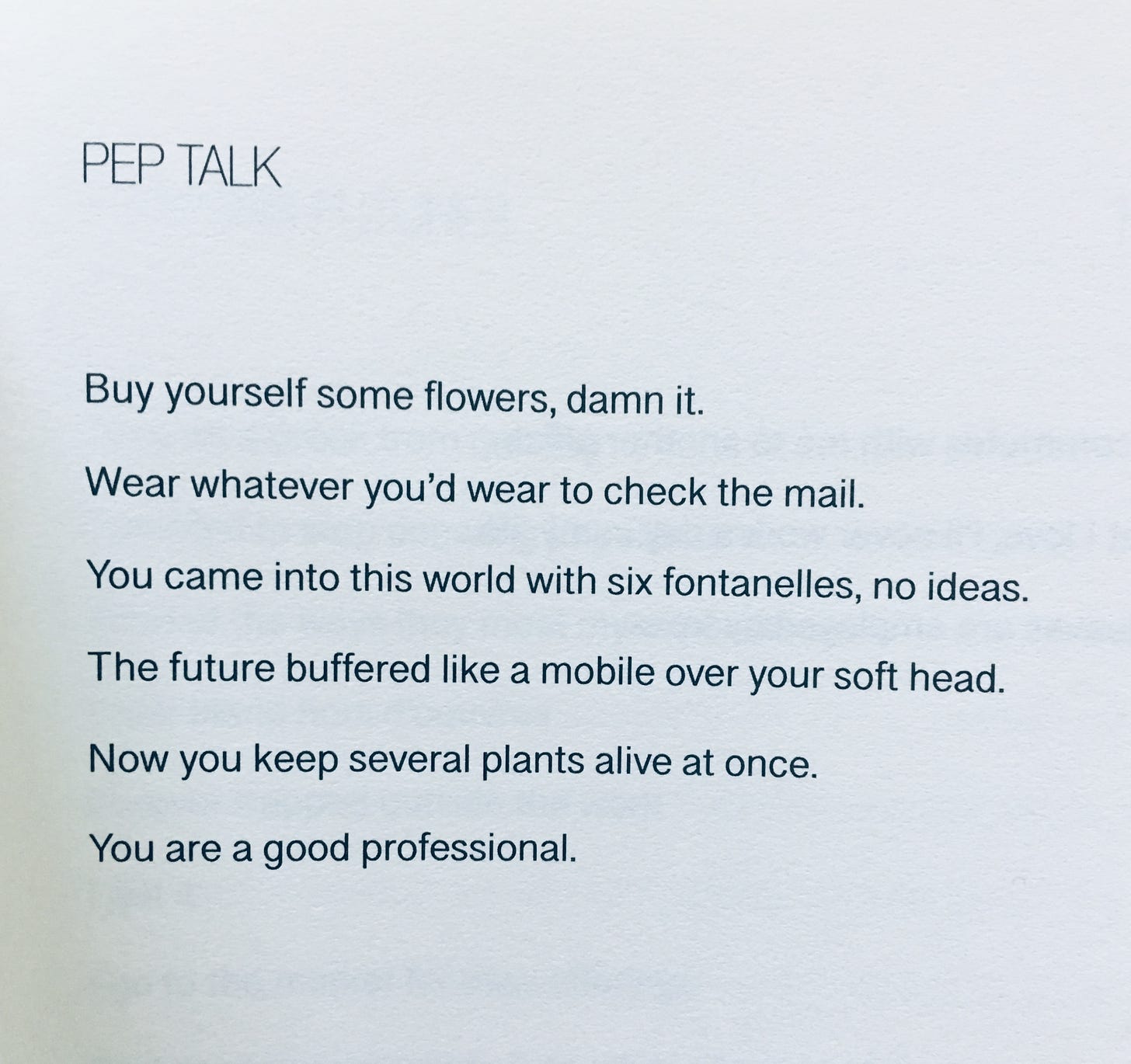 pep talk. 
