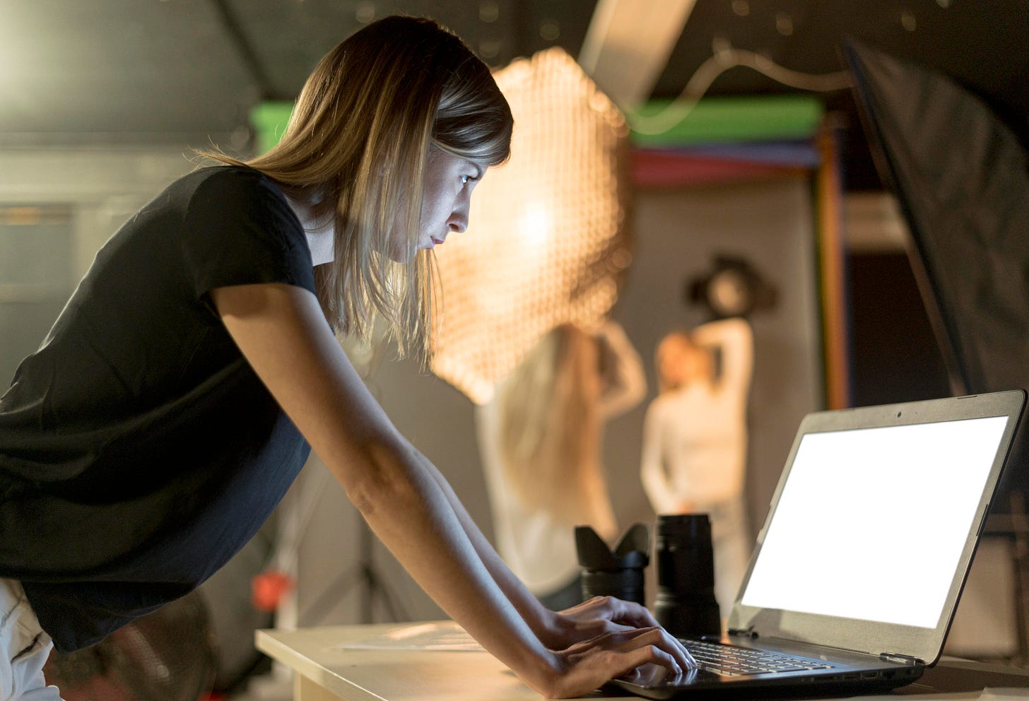 Young lady using ChatGPT