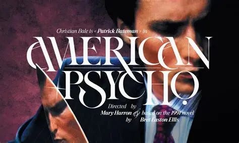 "American Psycho" (2000) Typography exploration & Poster 🔪👔