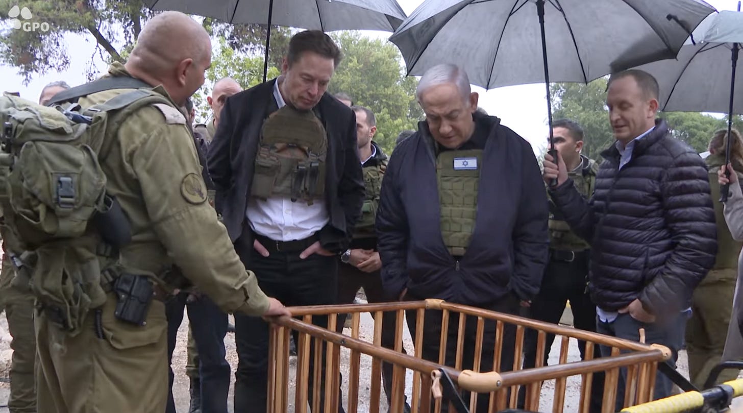 Elon Musk, under fire for antisemitism on X, visits Israel and tours  ravaged kibbutz with Benjamin Netanyahu | Jewish Community of Louisville