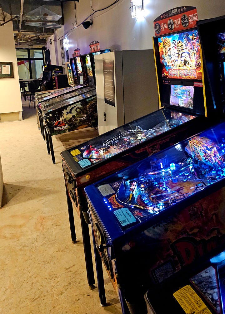 Photo of Vuk's Interior; showing various pinball machines
