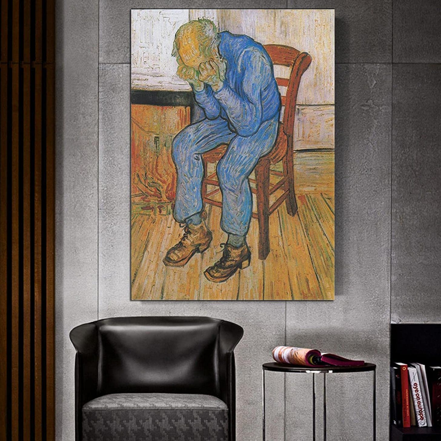 Abstract Art Canvas Painting Reproductions Van Gogh Man on Chair Artwork  Kitchen Wall Art Print Poster