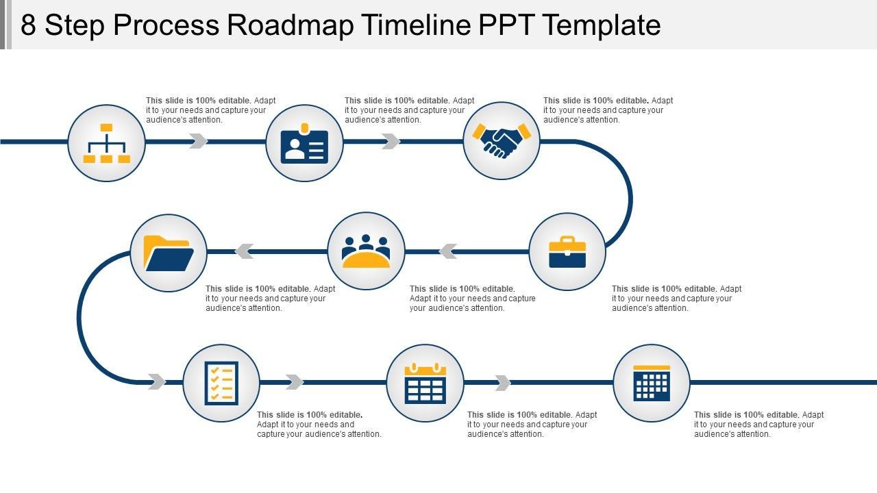 8 Step Process Roadmap Timeline Ppt Template | PowerPoint ...