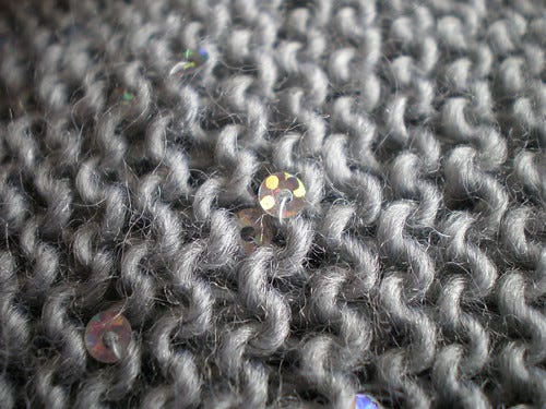 Silver Knitting With Sequins Silver Knitting With Sequins