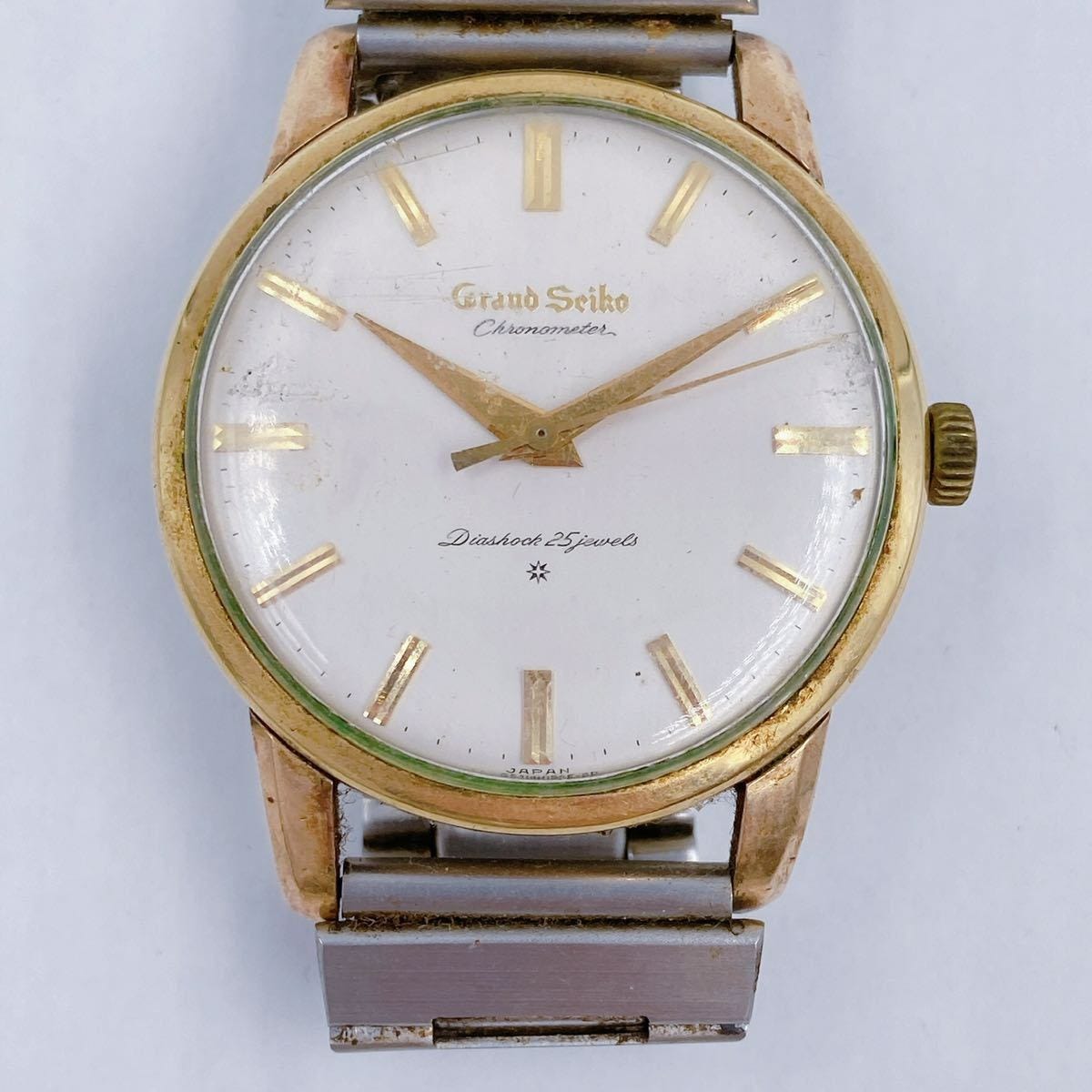 3C11 SEIKO Seiko GrandSeiko Grand Seiko watch first model case size length 3.5 width 3.8 (all cm) amateur measurement belt defect