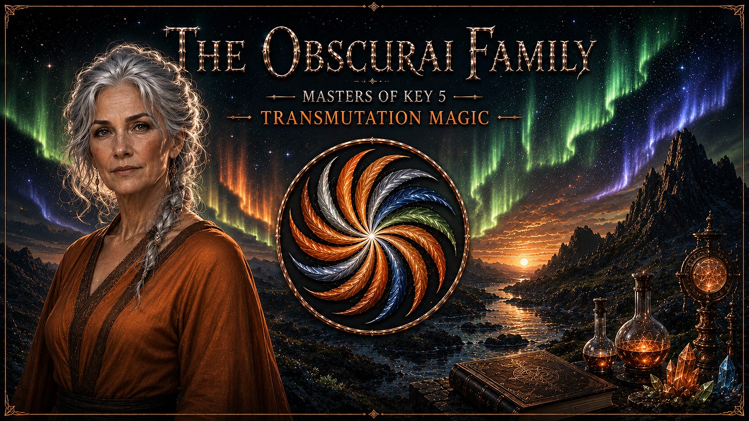 The Obsurai Family - masters of key 5 - transmutation header The Obsurai Family - masters of key 5 - transmutation header