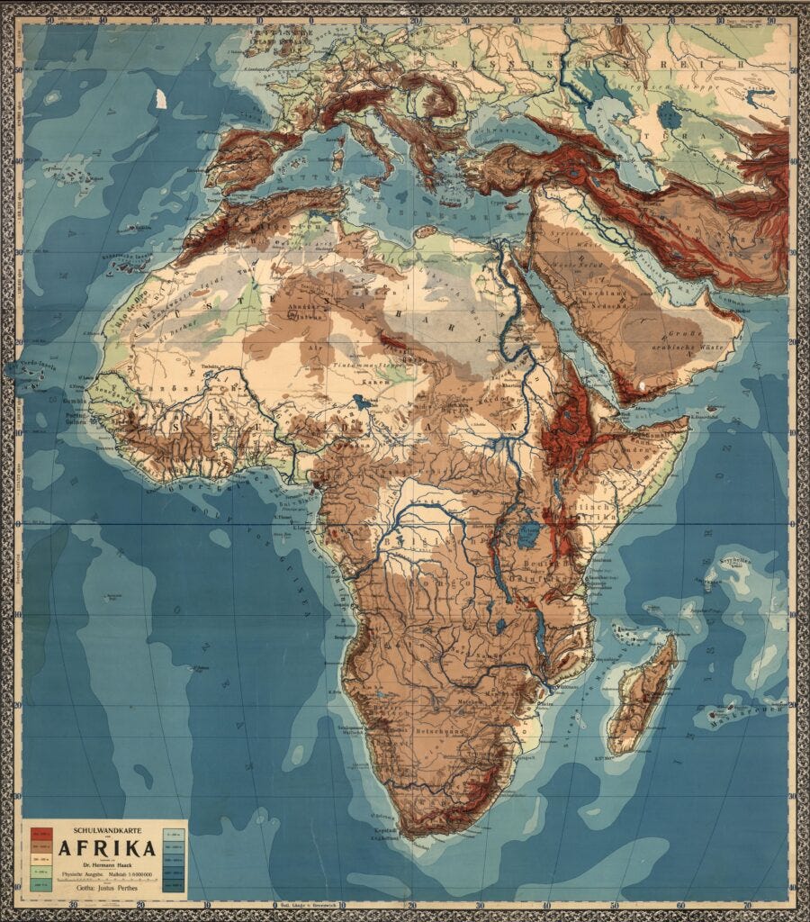 Mapa físico de África (1900) Mapa físico de África (1900)