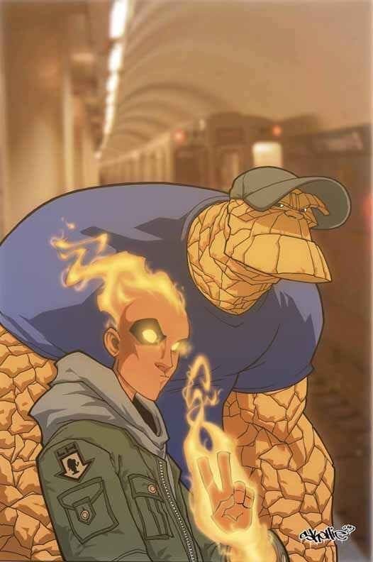 The Thing and The Human Torch by Skottie Young * The Thing and The Human Torch by Skottie Young *