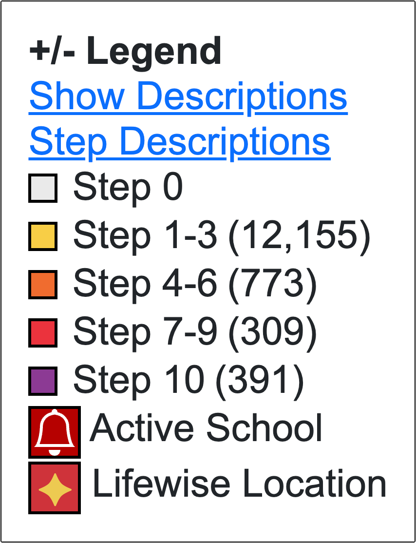 Respect Public Schools map legend.