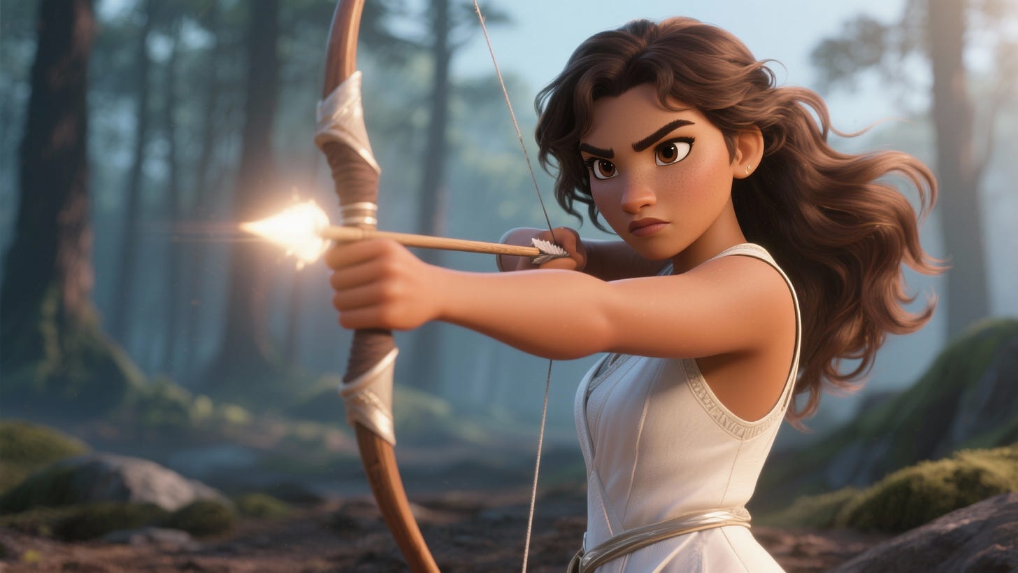 Woman with a bow representing a Mary Sue Woman with a bow representing a Mary Sue