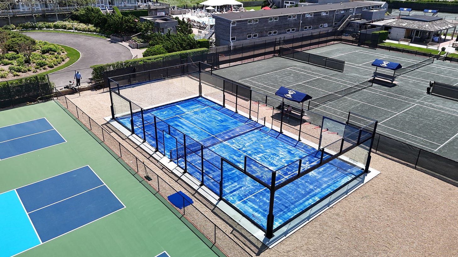 An ASCE-7 compliant padel court from Sportsfield Specialities at Bridgehampton Tennis & Surf Club An ASCE-7 compliant padel court from Sportsfield Specialities at Bridgehampton Tennis & Surf Club