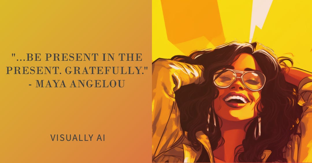 Quote card visual with an AI-generated image 
