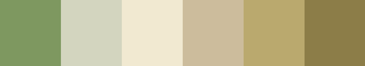 Color gradient swatch transitioning from soft sage green and pale cream to warm sand and muted olive brown, arranged according to the slow swell of the chest against tall reeds in Sargent’s "Tommies Bathing.” Color gradient swatch transitioning from soft sage green and pale cream to warm sand and muted olive brown, arranged according to the slow swell of the chest against tall reeds in Sargent’s "Tommies Bathing.”