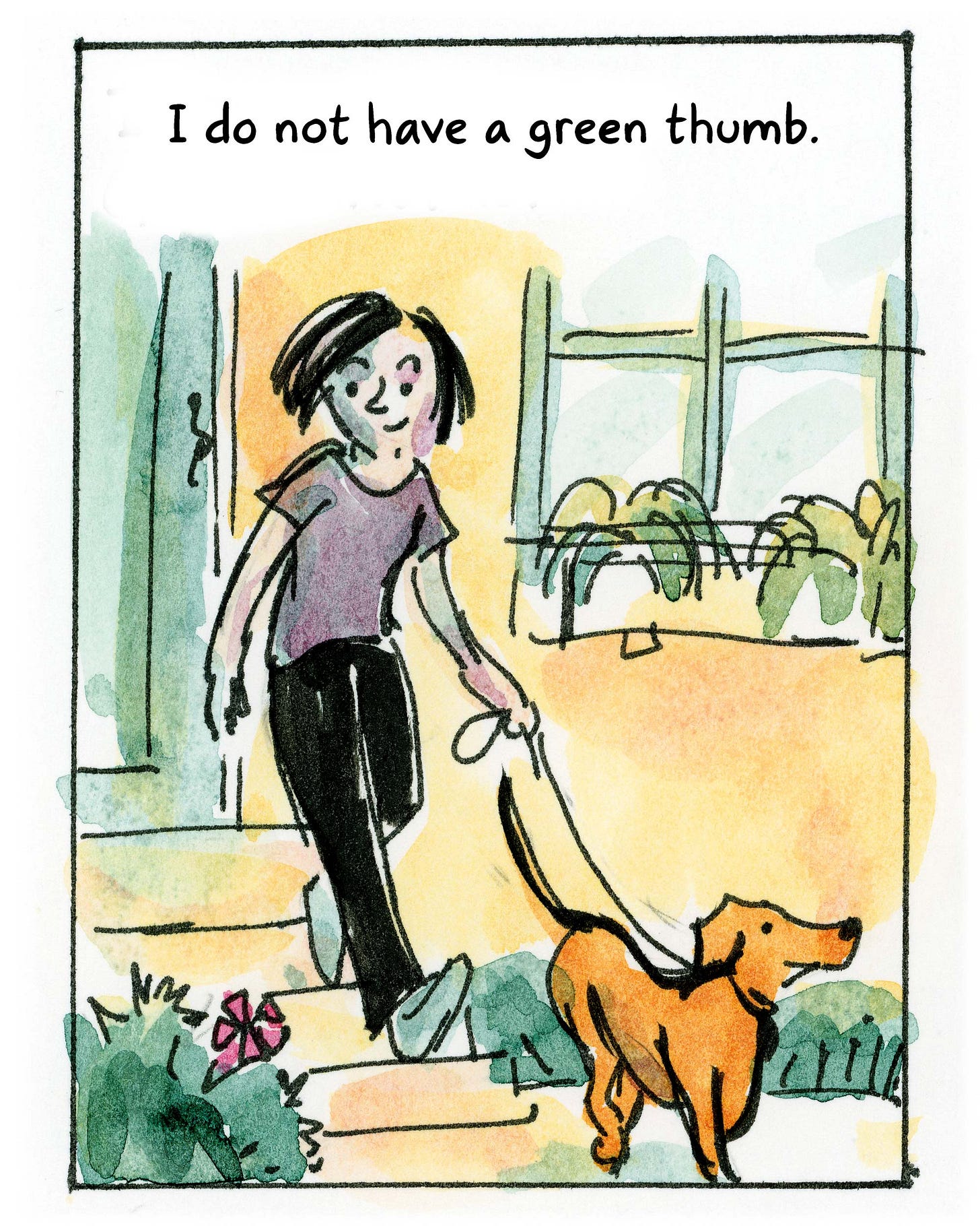 watercolor diary comic by K. Woodman-Maynard