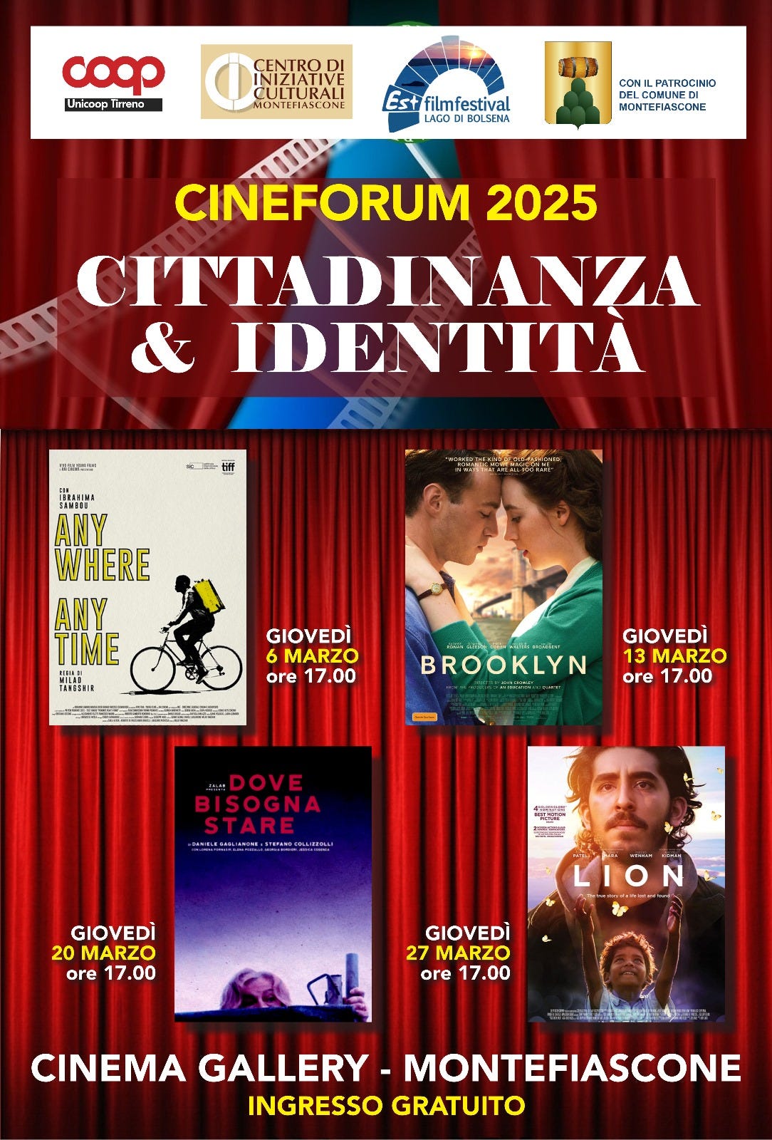 Locandina del Cineforum di febbraio 2025