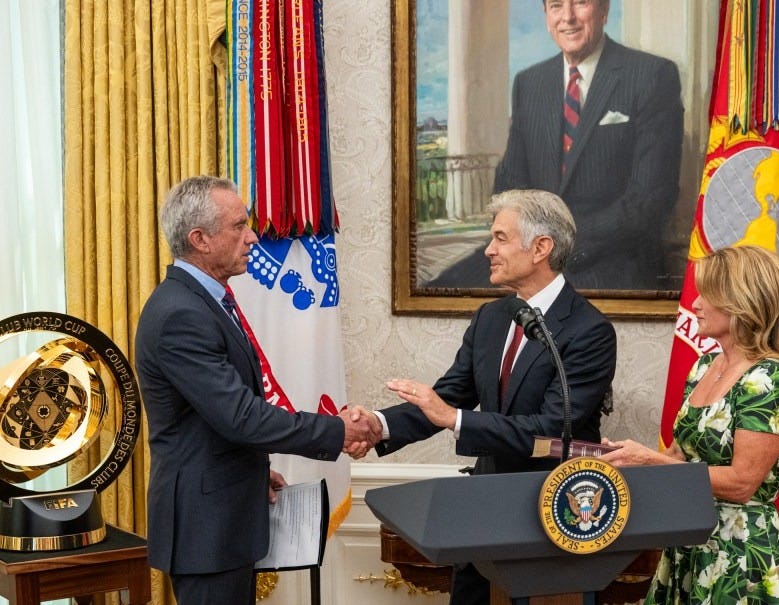 President Donald Trump participates in the swearing-in ceremony for Administrator of the Centers for Medicare and Medicaid Services Mehmet Oz, Friday, April 18, 2025, in the Oval Office. (Official White House Photo by Molly Riley) President Donald Trump participates in the swearing-in ceremony for Administrator of the Centers for Medicare and Medicaid Services Mehmet Oz, Friday, April 18, 2025, in the Oval Office. (Official White House Photo by Molly Riley)