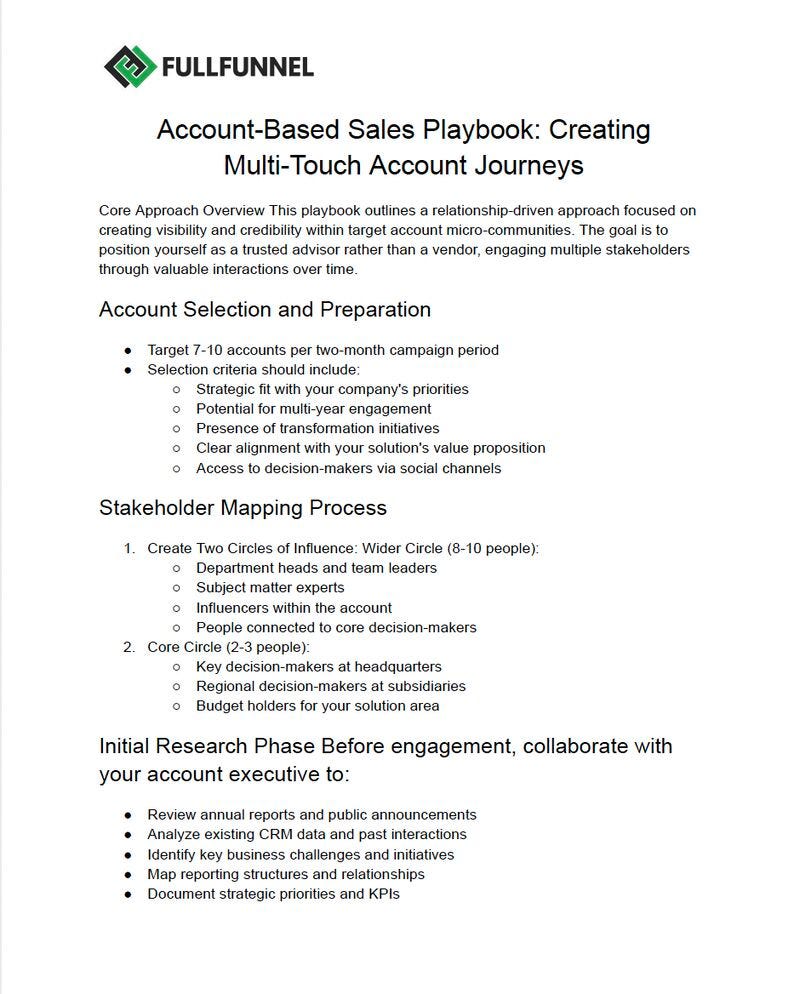Account-based sales playbook Account-based sales playbook