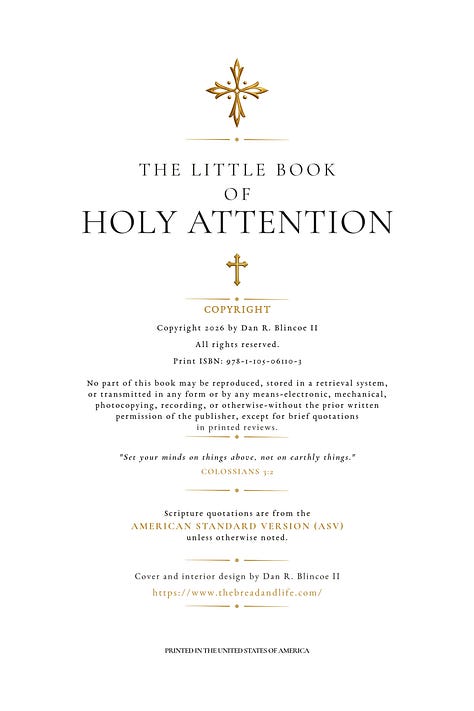 Designed book cover and page layout for The Little Book of Holy Attention