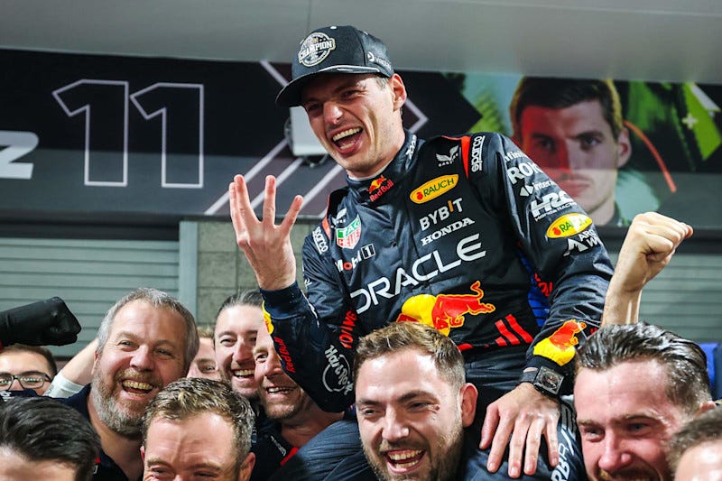 Max Verstappen Wins 4th Straight F1 Title as George Russell Wins 2024 Las  Vegas Race | News, Scores, Highlights, Stats, and Rumors | Bleacher Report