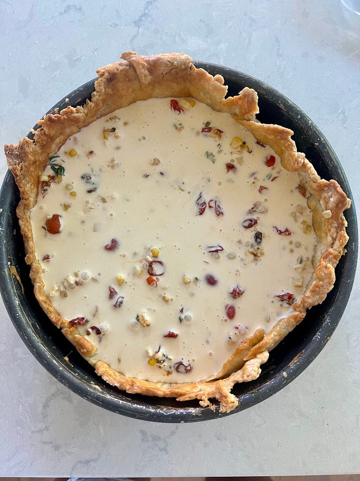 Quiche with Sourdough Discard Crust