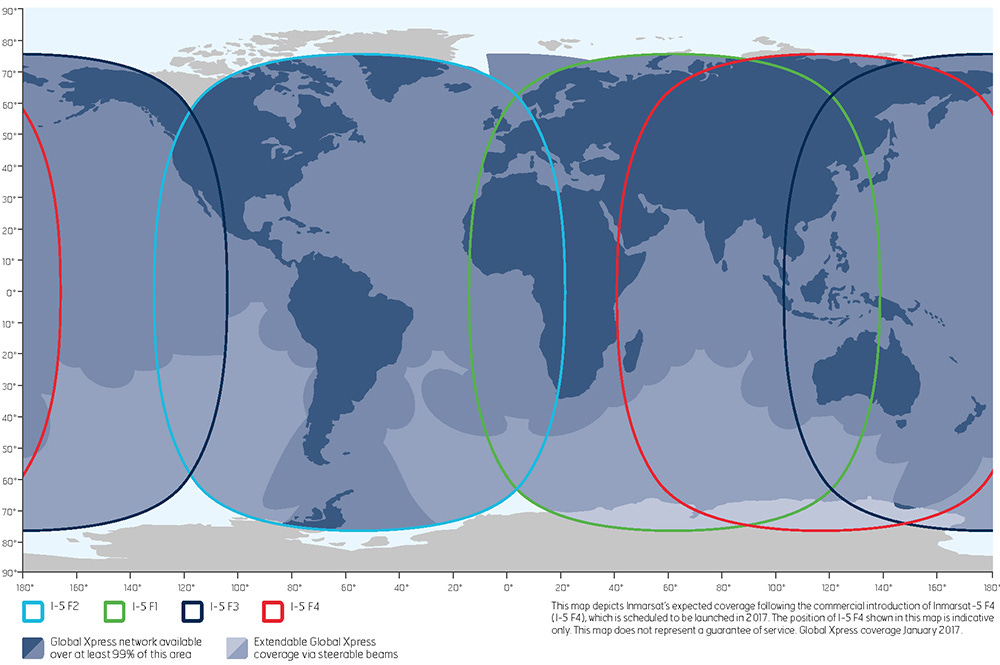 Iridium Coverage Maps – Global Satellite USA