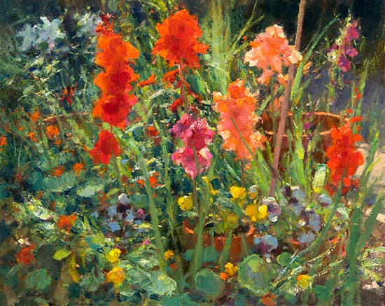 Garden Gladioli, 24 x 30", Oil, © Jim McVicker