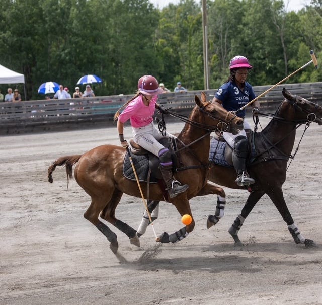 Photos of horses and riders playing polo at Saratoga Polo School. (Photos by Jay Austin)