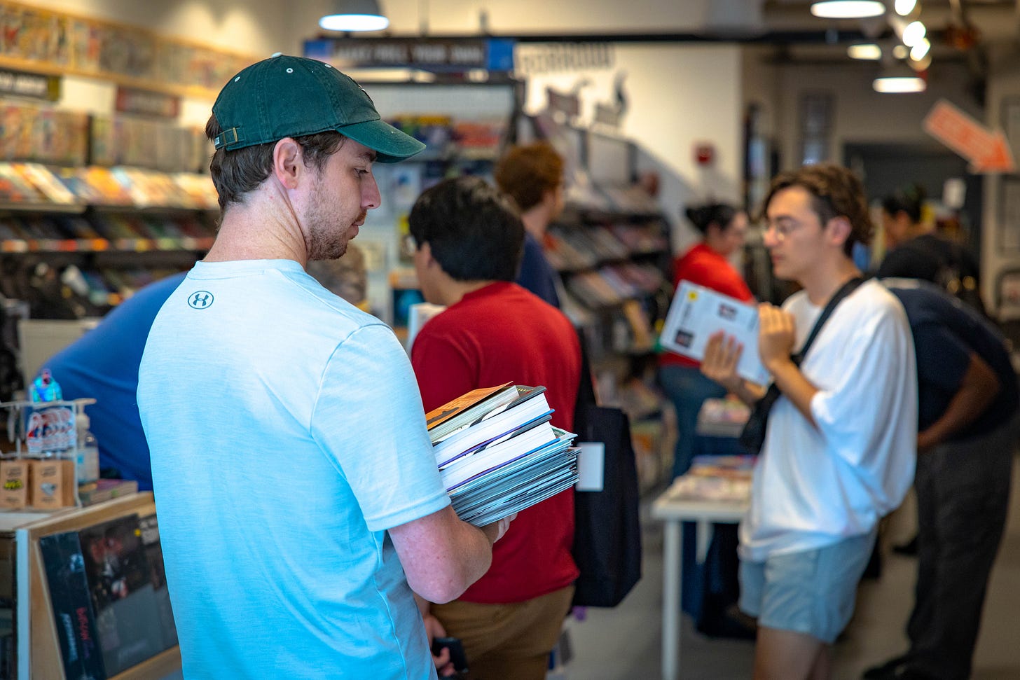 buying comics at neighborhood comics