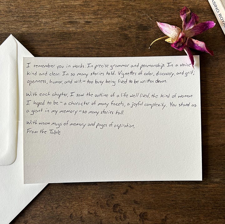Letter from the Table of a Many-Storied Woman