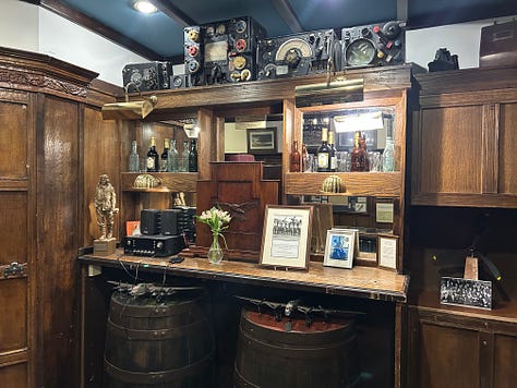 Photos of Dambusters memorabilia in the Squadron Bar at Petwood Hotel, Woodhall Spa, Lincolnshire