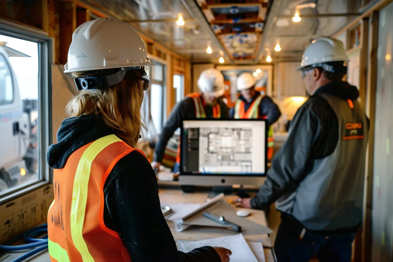 A line of hammers in a construction job site