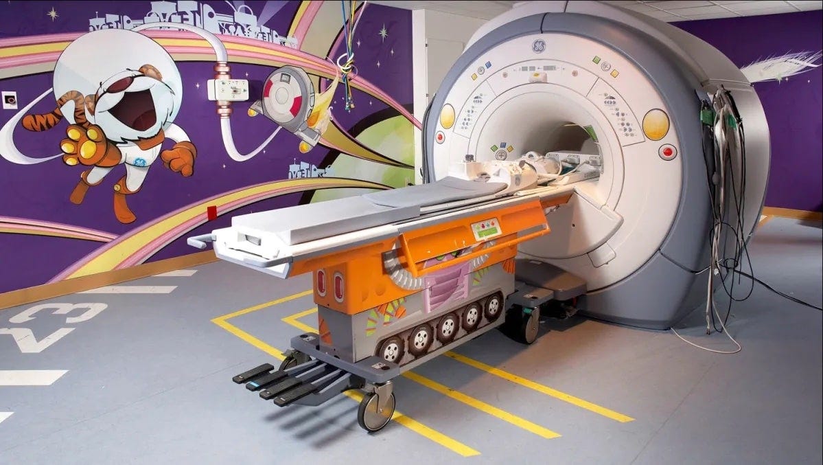 Space adventure-themed MRI scanner