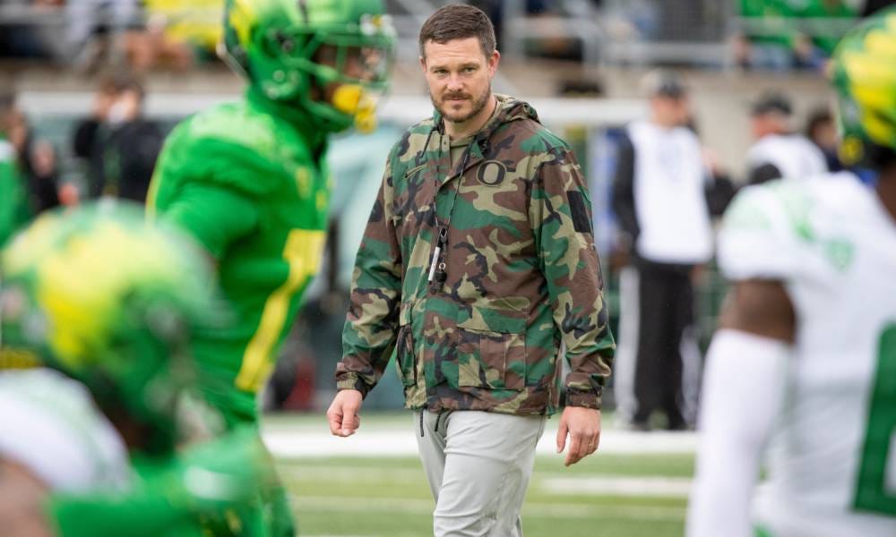 Oregon Ducks coach Dan Lanning talks 2024 spring game