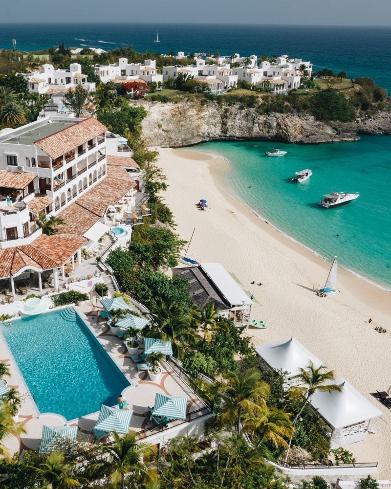 La Samanna, a Belmond Hotel, above Baie Longue beach in Saint Martin