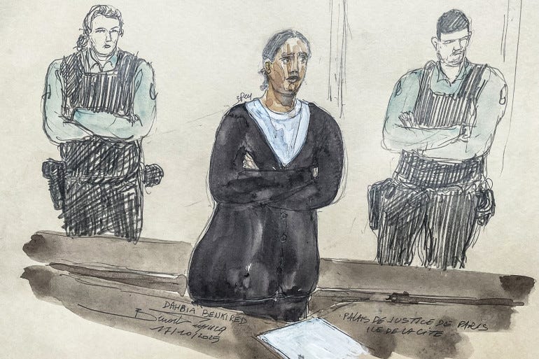 Käräjäoikeuden kuvituskuva murhaajasta.