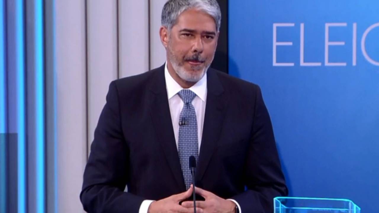O jornalista William Bonner no debate da Globo