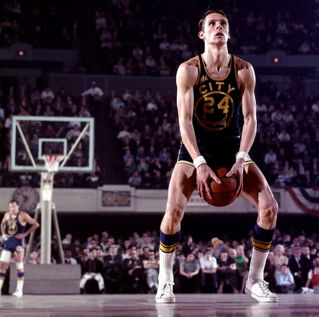 Rick Barry Making an Underhand Freethrow Rick Barry Making an Underhand Freethrow