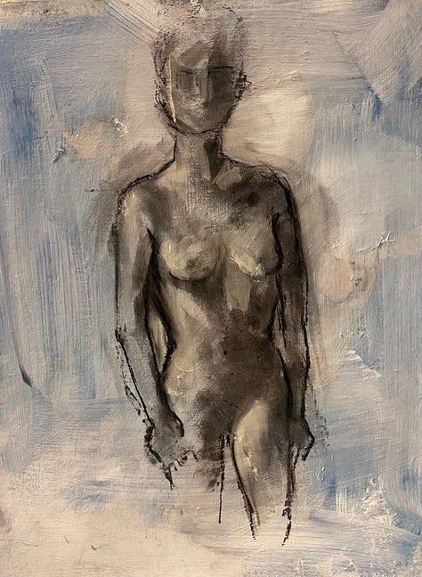 life drawings of a nude female