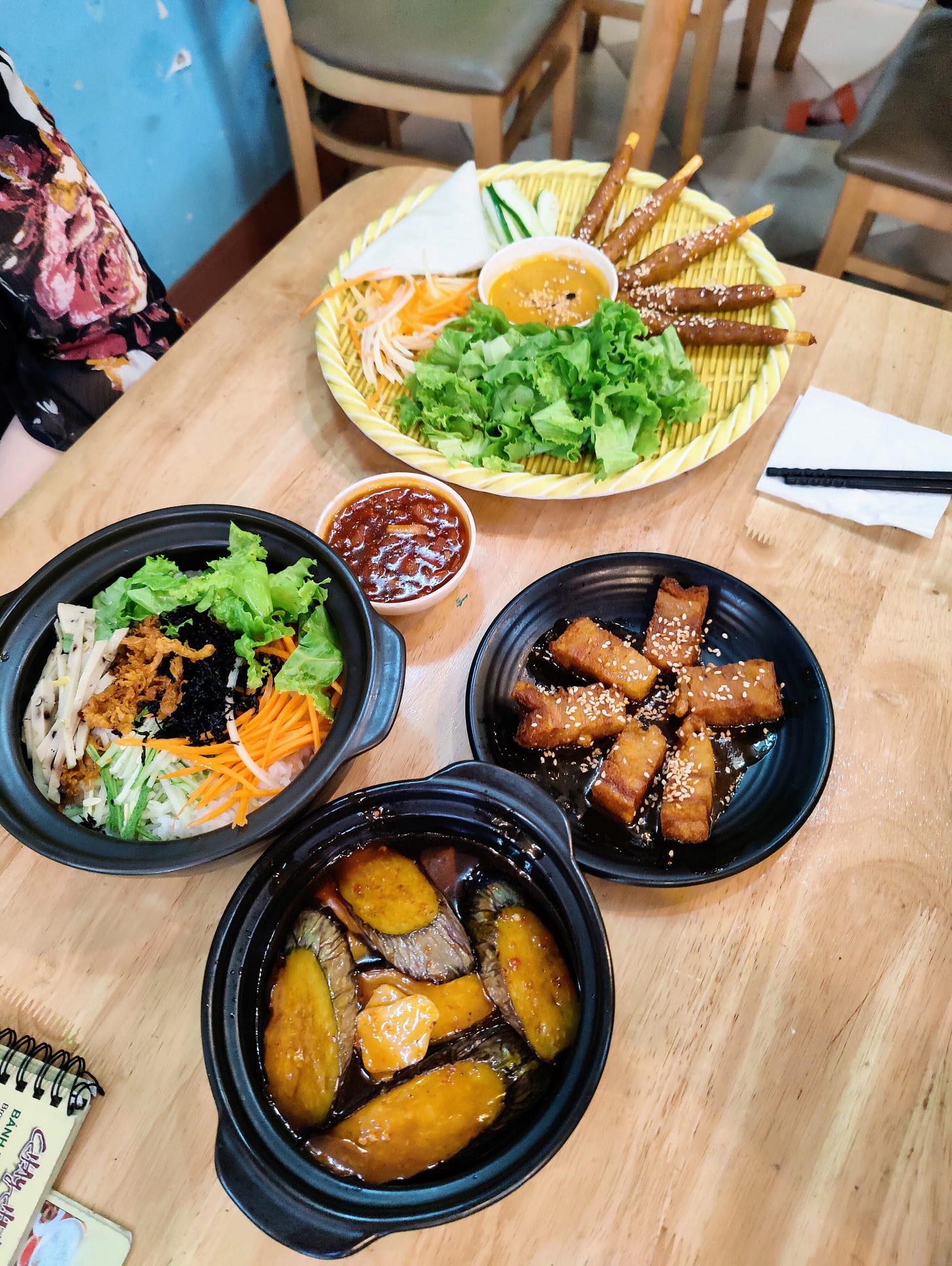 assorted table of Vietnamese vegetarian dishes assorted table of Vietnamese vegetarian dishes