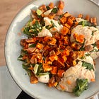 Chicken with Crispy Sweet Potato, Spinach & Celery