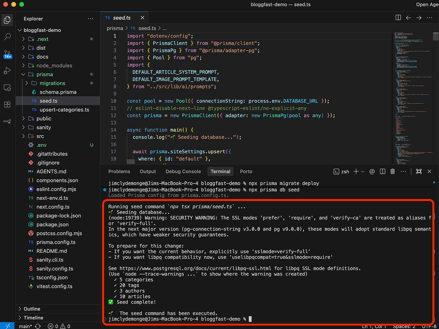 Building and running BloggFast in Antigravity. Image by Jim Clyde Monge