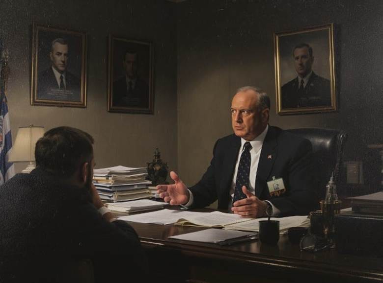 A person in a suit talking to a person in a suit

AI-generated content may be incorrect.