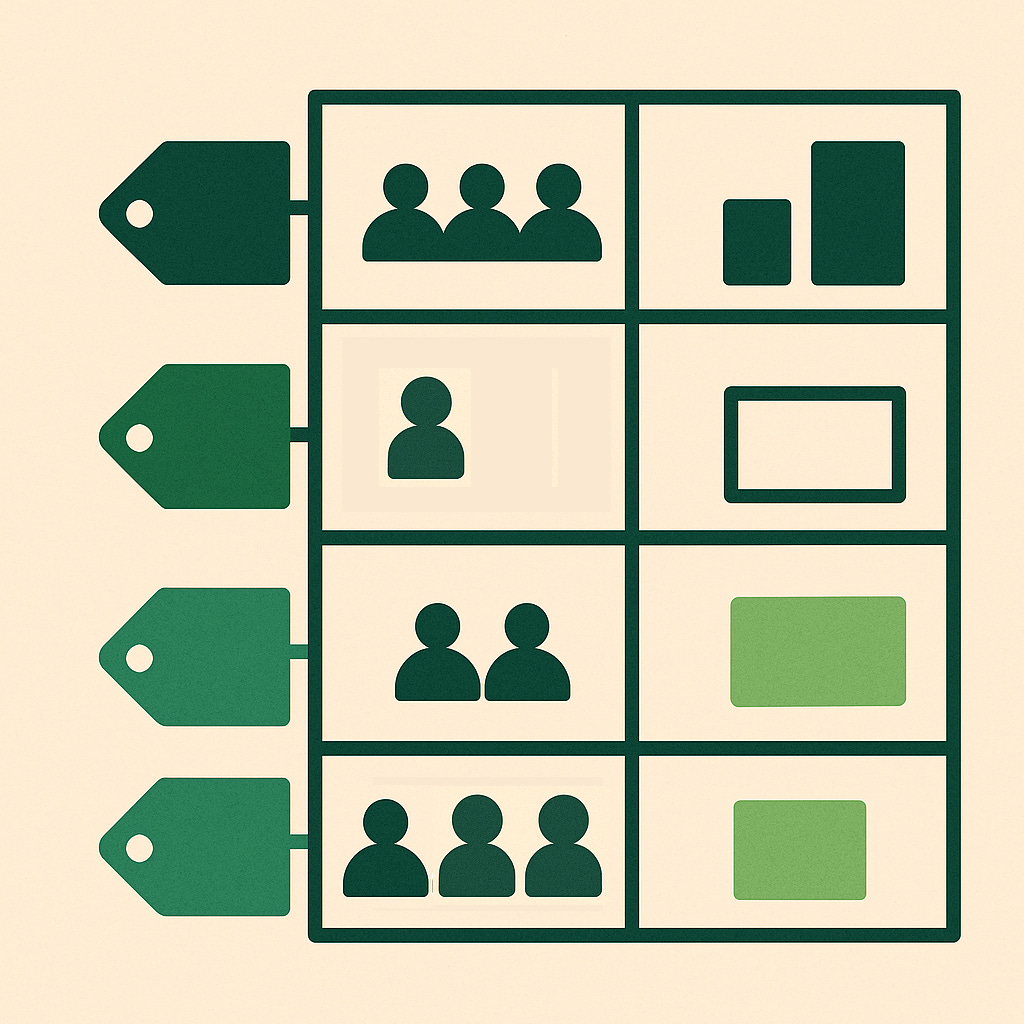 decorative: conceptual price and package diagram