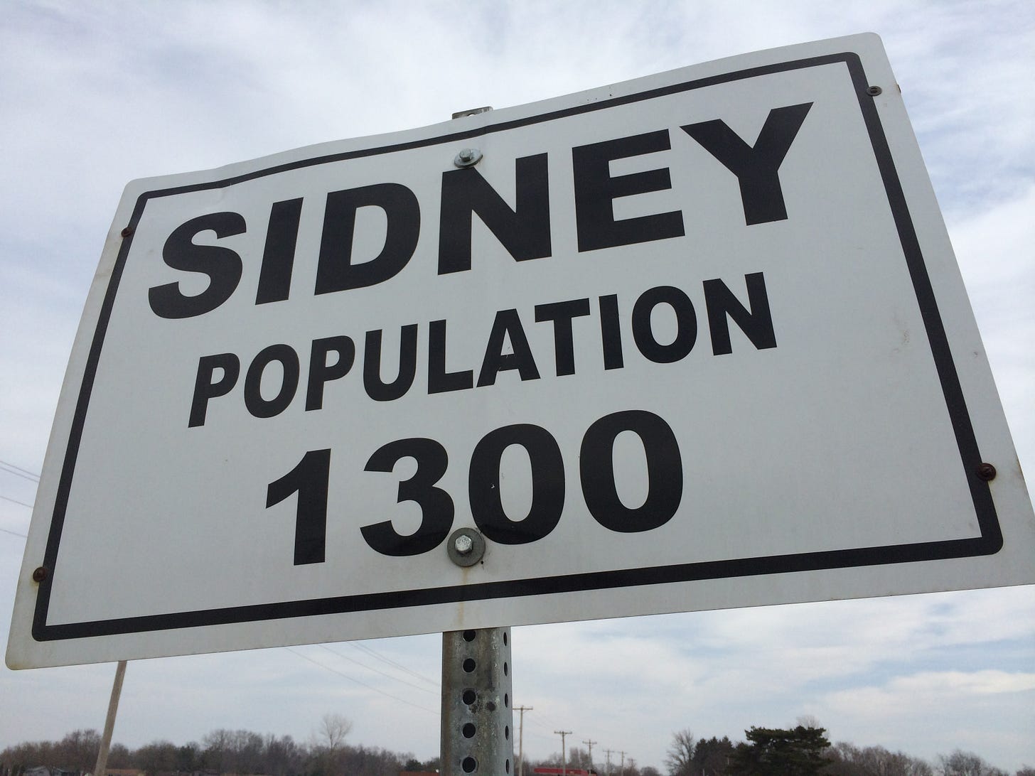 Sidney, population 1300